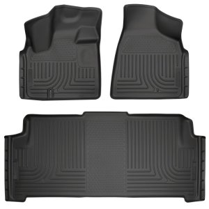 Dodge Grand Caravan Floor Liners - Front + 2nd Seat - Husky Liners - WeatherBeater - Black - `08-`20
